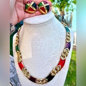 Vintage✨ Multicolor Earring & Necklace Set